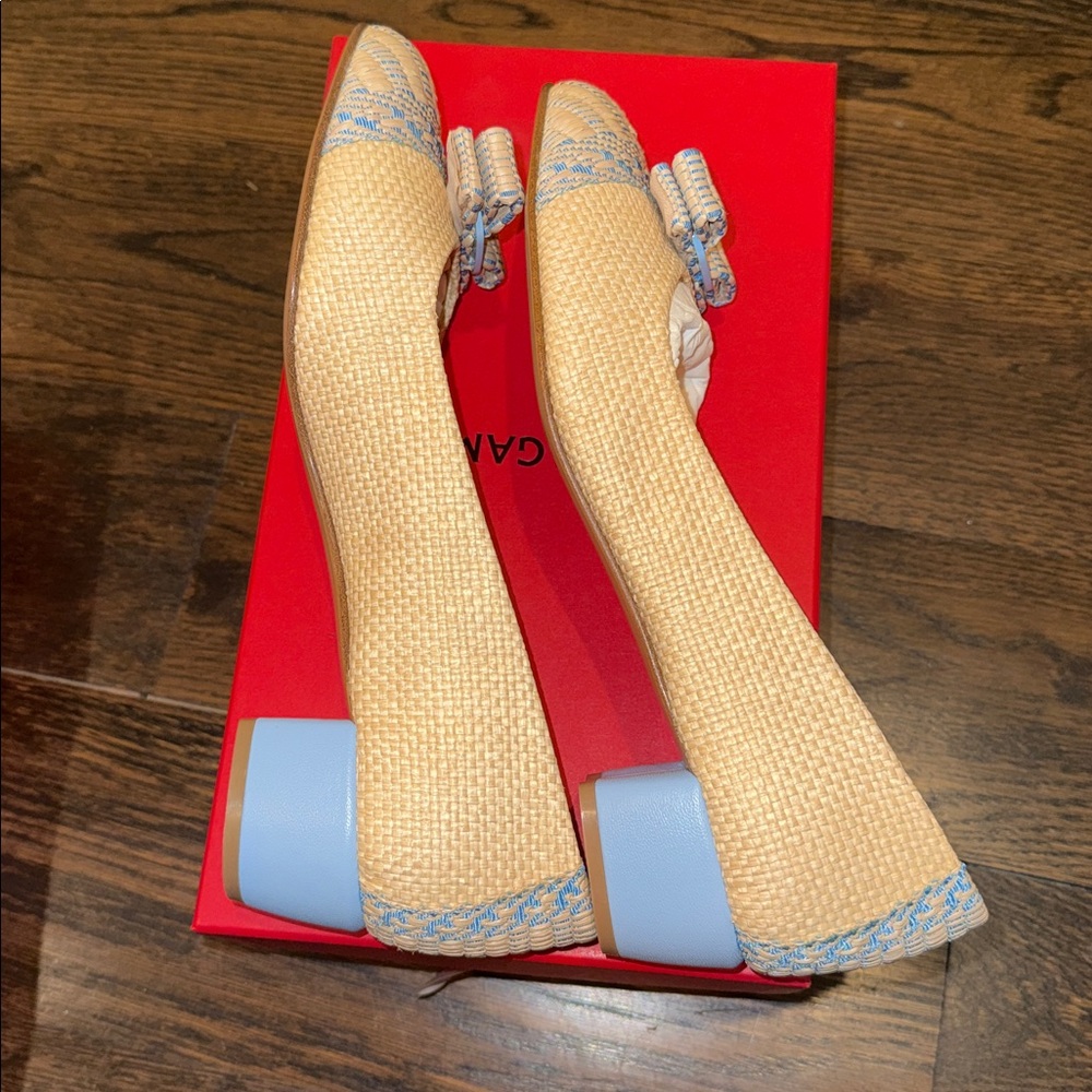 Salvatore Ferragamo Vara 30mm Raffia Pumps In - Picture 4 of 6